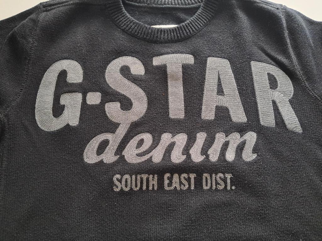 G- STAR zwarte herentrui, G Star RAW, Enlèvement, Noir, Taille 52/54 (L)