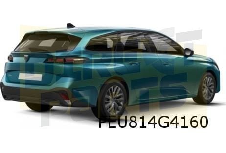 Peugeot 308 achterklep (SW) (9/21-) (el. bediening) (te spui, Neuf, Arrière, -, Haillon arrière