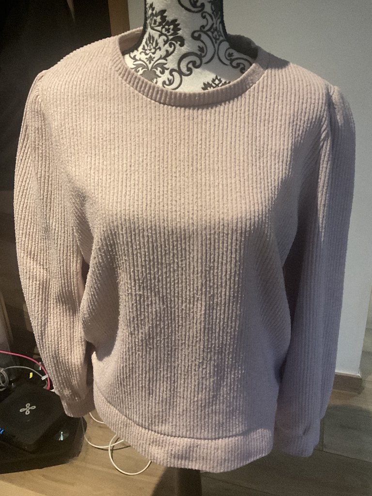 Trui roze gelijnd, Maat 42/44 (L), Ophalen of Verzenden, Roze, Gedragen