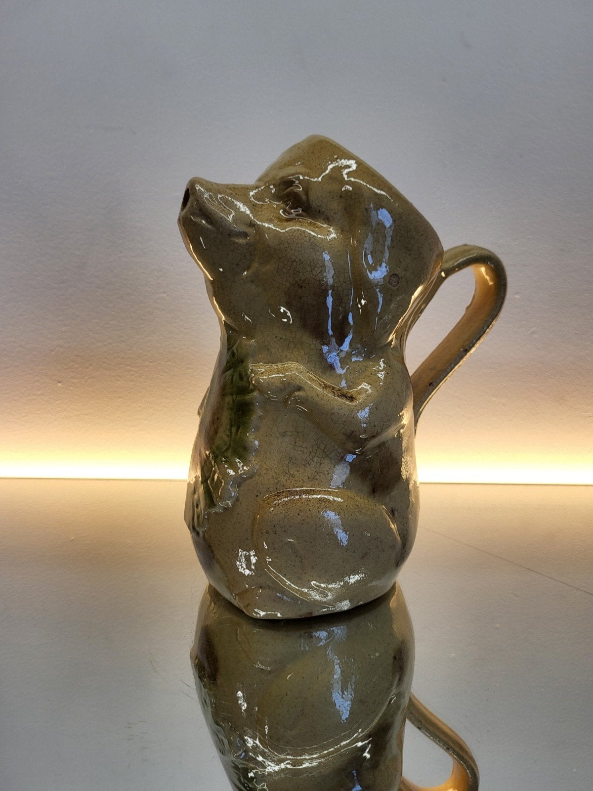 carafe de porc en majolique ou barbotine, Antiquités & Art, Enlèvement ou Envoi