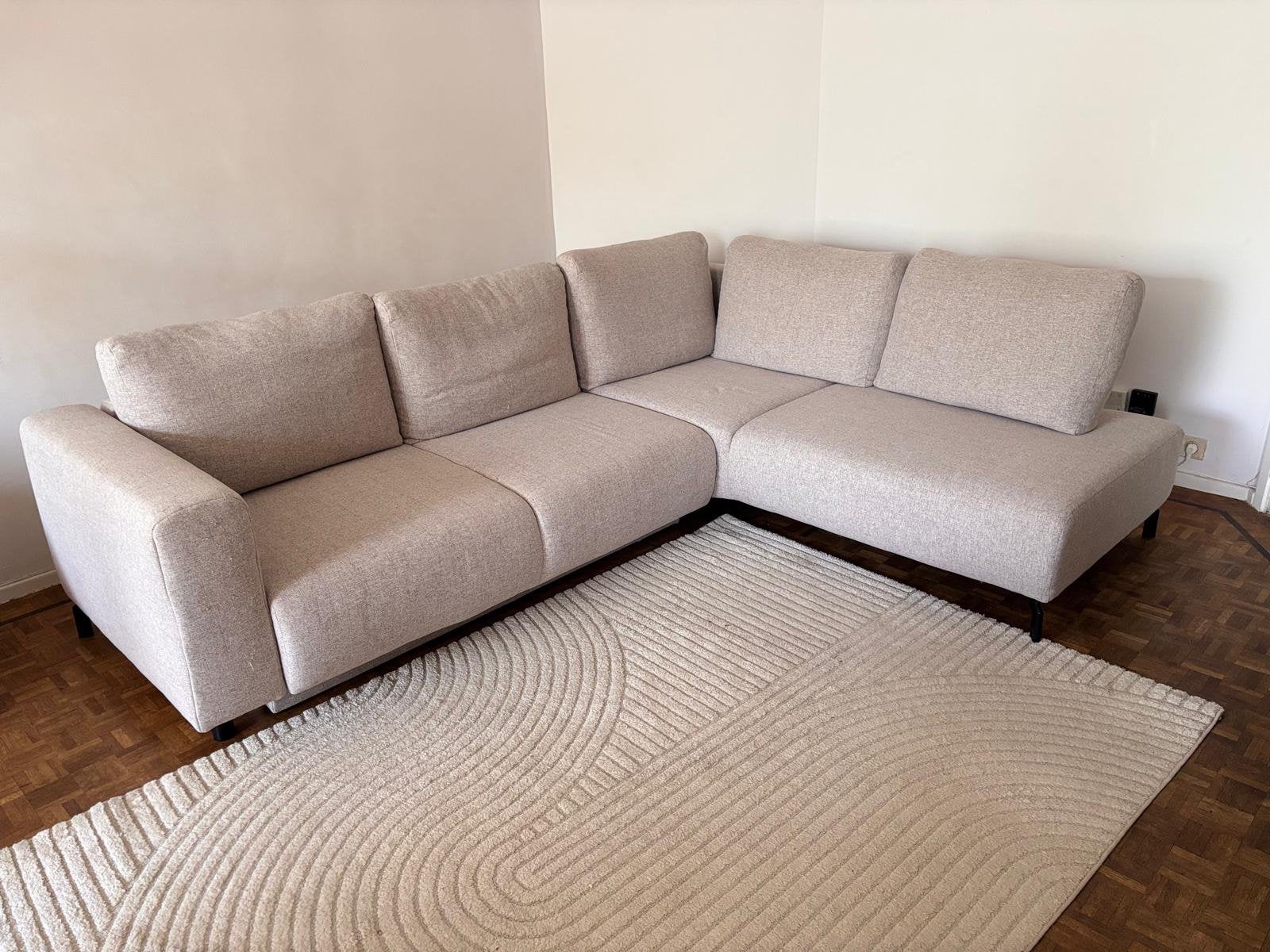 Canapé d’angle beige, Maison & Meubles, Enlèvement, Comme neuf