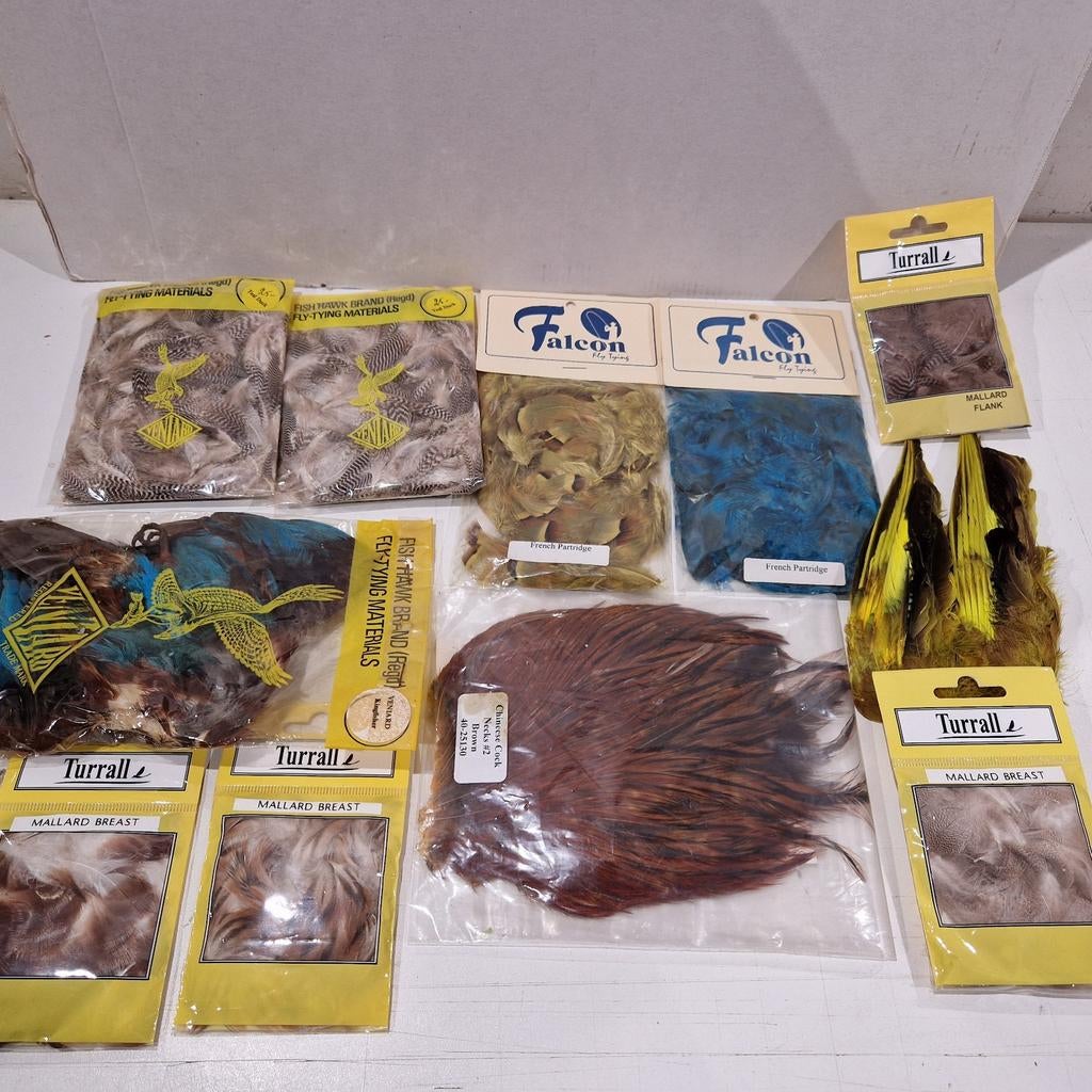 Set,  cock neck , mallard , teal duck,  kingfisher partrijs, Watersport en Boten, Hengelsport | Vliegvissen, Nieuw, Ophalen of Verzenden