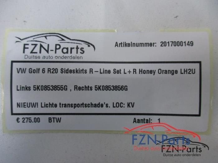 VW Golf 6 R20 Sideskirts R-Line Set L+R Honey Orange, Enlèvement ou Envoi, Utilisé