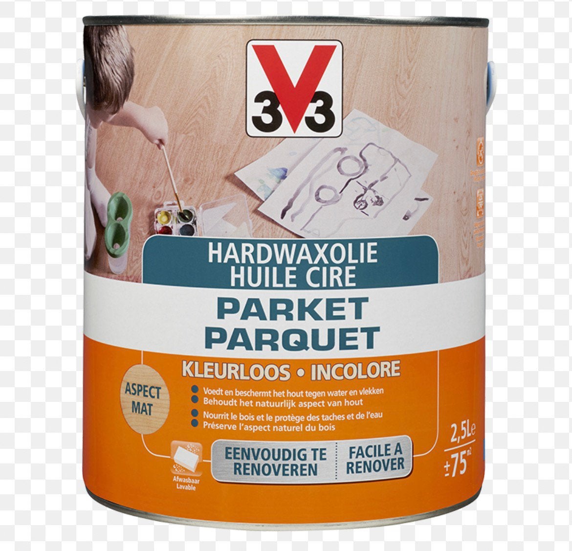 Huile cire Parquet Extra Waterproof incolore mat 2x2.5L V33, Enlèvement ou Envoi, Comme neuf