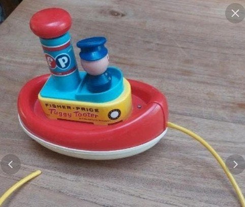 fisher price bootje vintage tuggy tooter, Kinderen en Baby's, Ophalen of Verzenden, Gebruikt, Met geluid