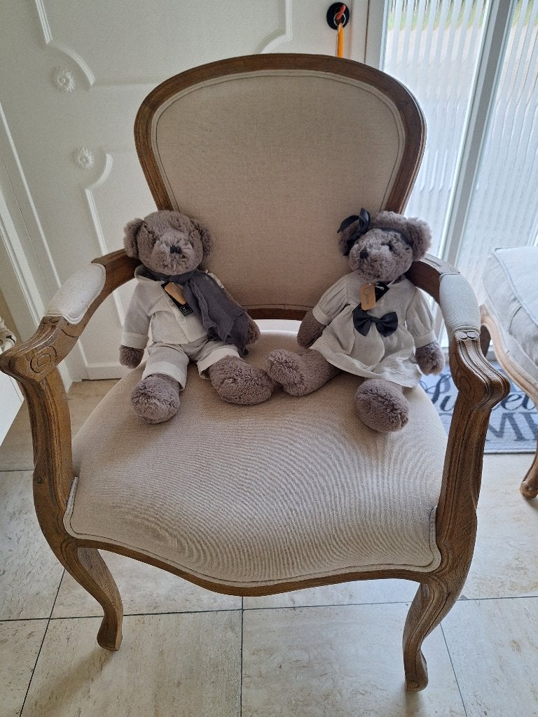 2 Landelijke stoelen met voetenbank, Enlèvement, Comme neuf, Landelijk, Deux