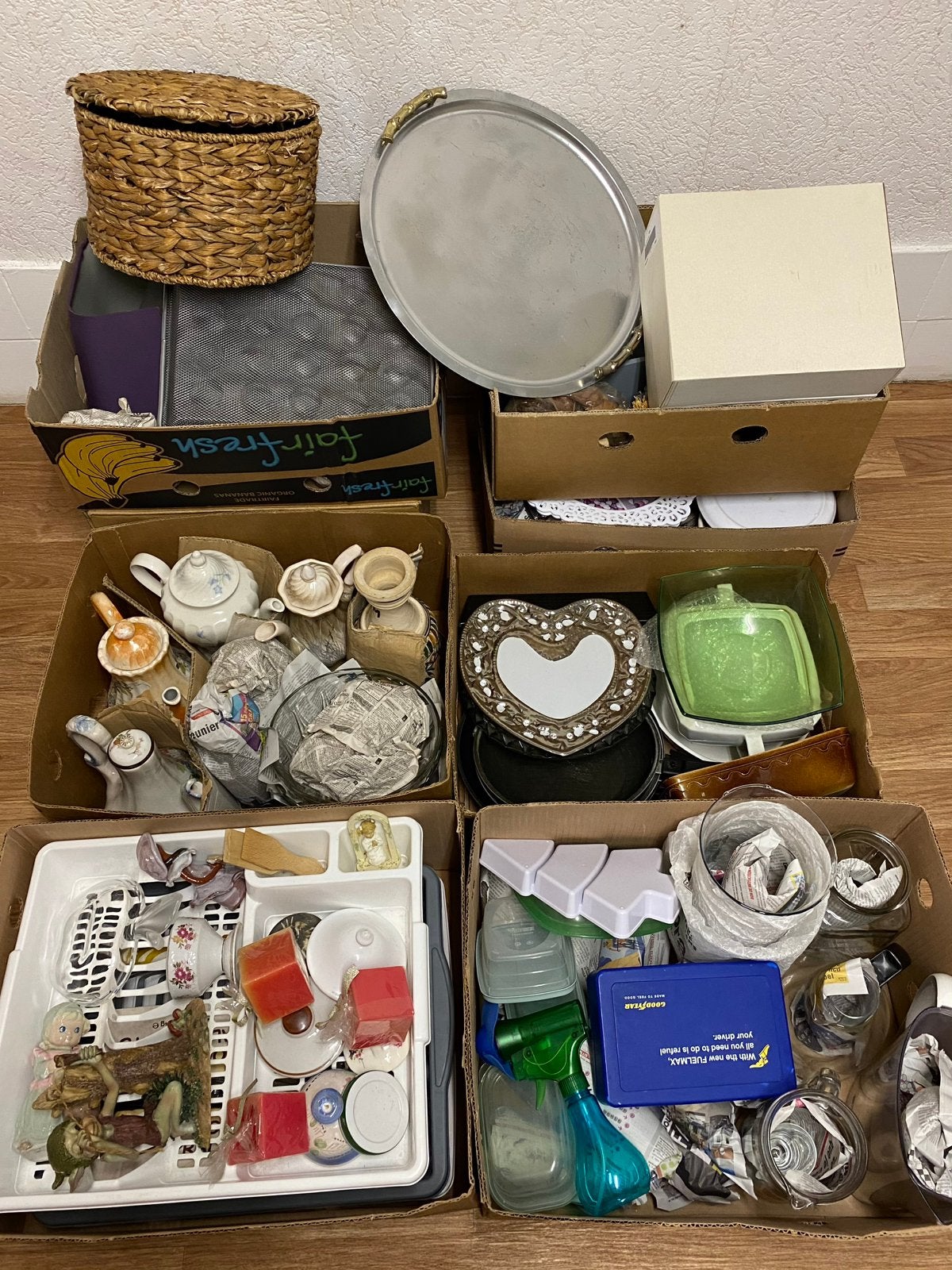 Rommelmarktkavel, 9 bananenkistjes, prijs: 40€, Ophalen of Verzenden, Gebruikt