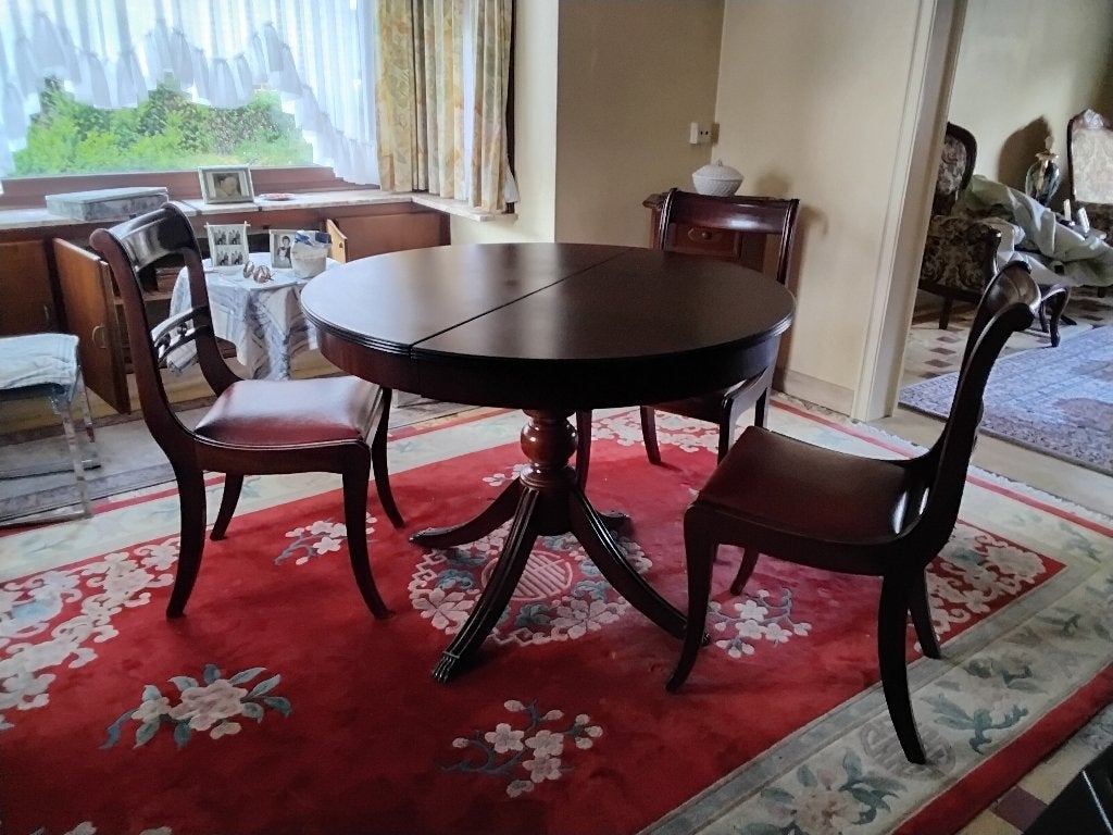 Eettafel met 4 stoelen, Huis en Inrichting, Ophalen, Gebruikt, 100 tot 150 cm, Klassiek