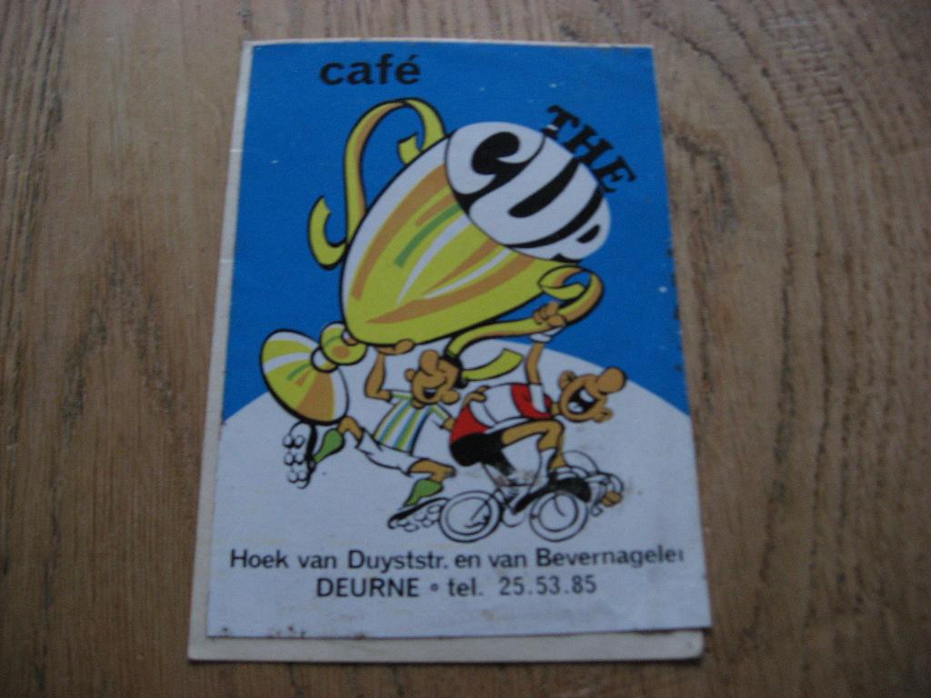 Cafe The Cup Deurne Vintage Sticker, Ophalen of Verzenden, Nieuw, Overige typen