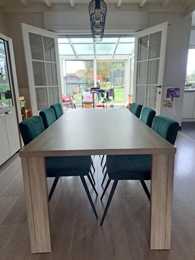 Eetkamerset + Tv-meubel, Ophalen, Gebruikt, 4 tot 6 stoelen