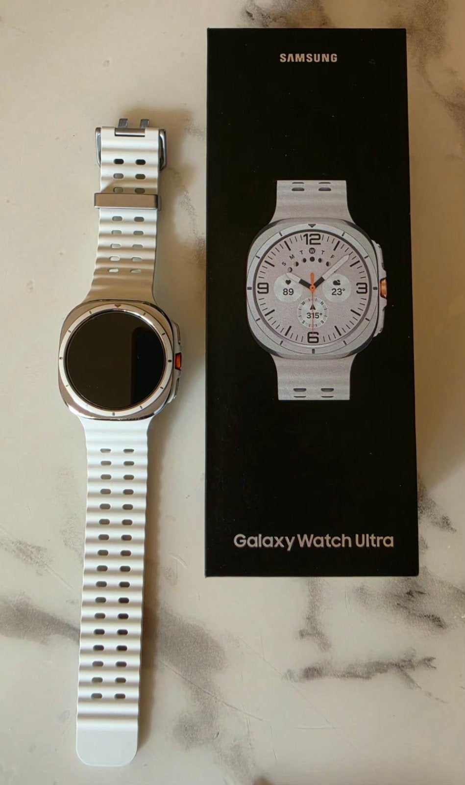 Samsung Galaxy watch Ultra 47mm Titanium White, Handtassen en Accessoires, Smartwatches, Wit, Ophalen of Verzenden, Zo goed als nieuw