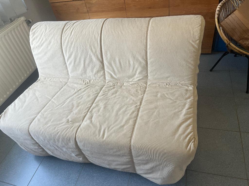 Slaapzetel/zetelbed  2 personen, Ophalen, Crème, Gebruikt, Twijfelaar