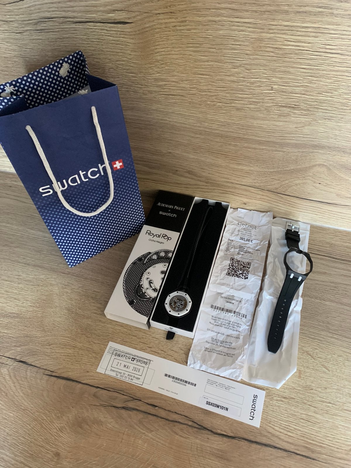 Swatch X Audemars Piguet, Ophalen of Verzenden, Zo goed als nieuw, Polshorloge