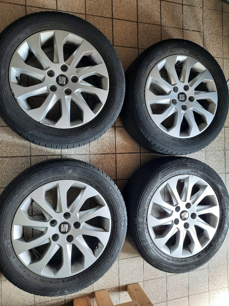 Kit jantes d'origine Seat 16"-205/55 R16 en bon état, Autos : Pièces & Accessoires, 16 pouces, Véhicule de tourisme, Pneus été