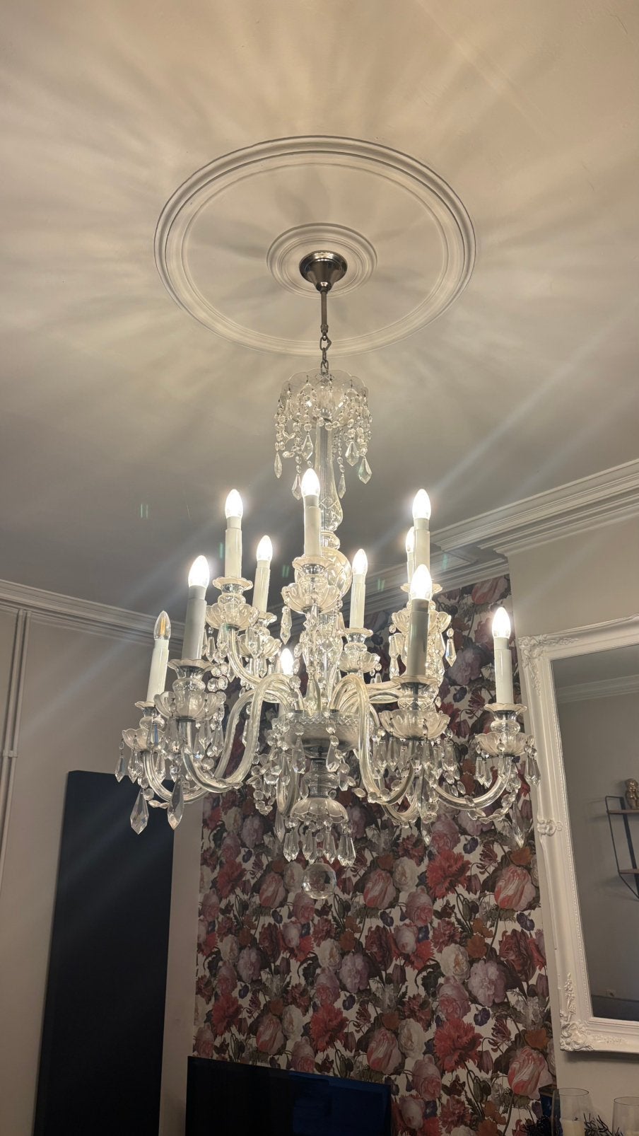 Grand lustre/lustre en cristal — 12 bras, Enlèvement