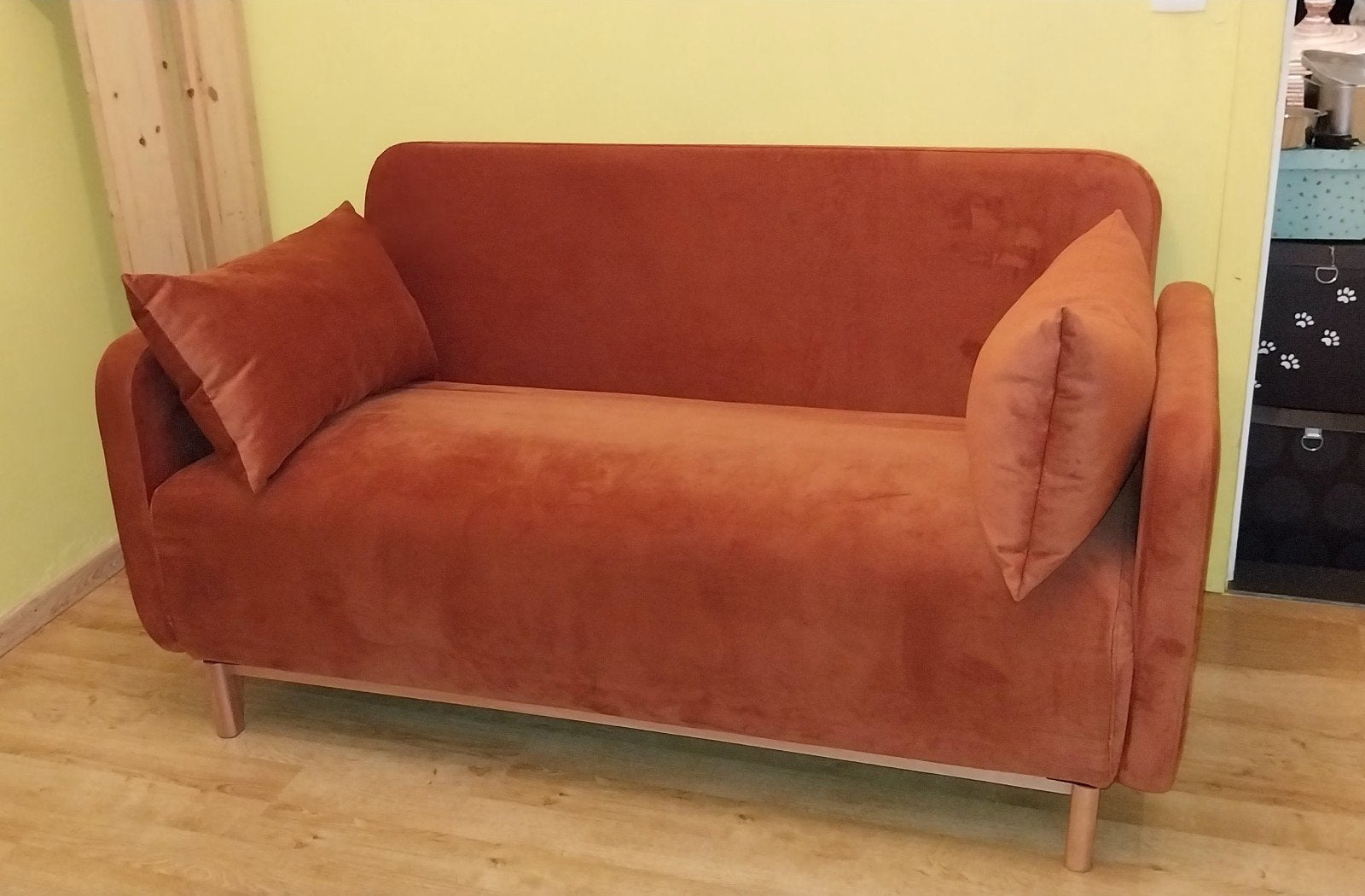 Fluwelen Zetel 2/3 zit, Huis en Inrichting, Ophalen, Vintage, Driepersoons, 75 tot 100 cm