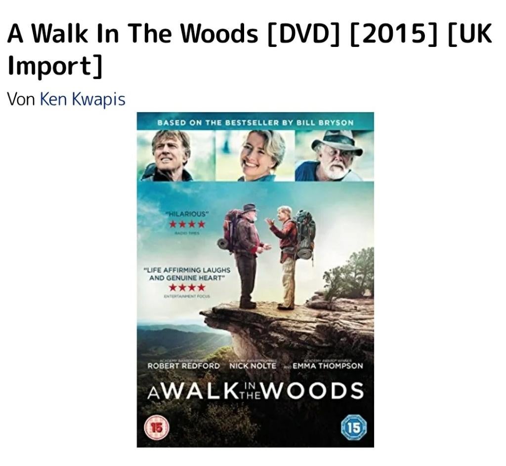 ROBERT REDFORD - A walk in the woods - dvd s, À partir de 6 ans, Enlèvement ou Envoi, Comme neuf