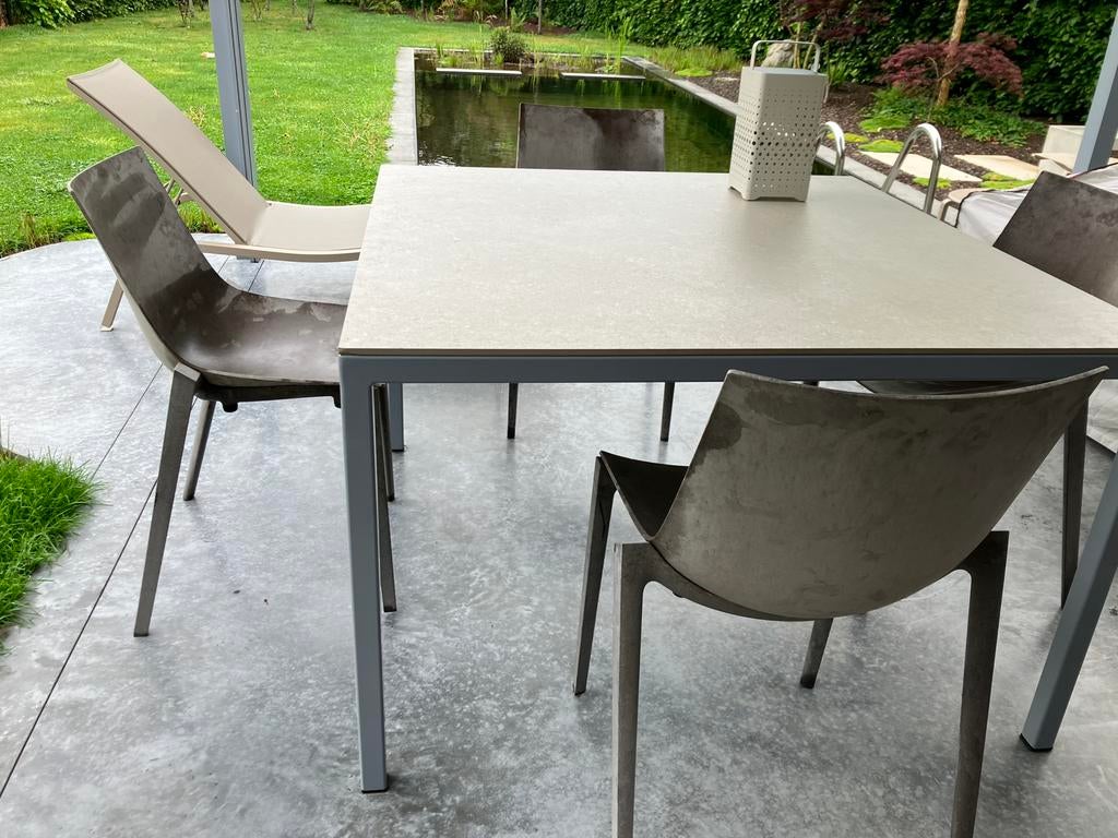 4 mooie tuinstoelen, Tuin en Terras, Ophalen, Kunststof, Gebruikt, Stoel