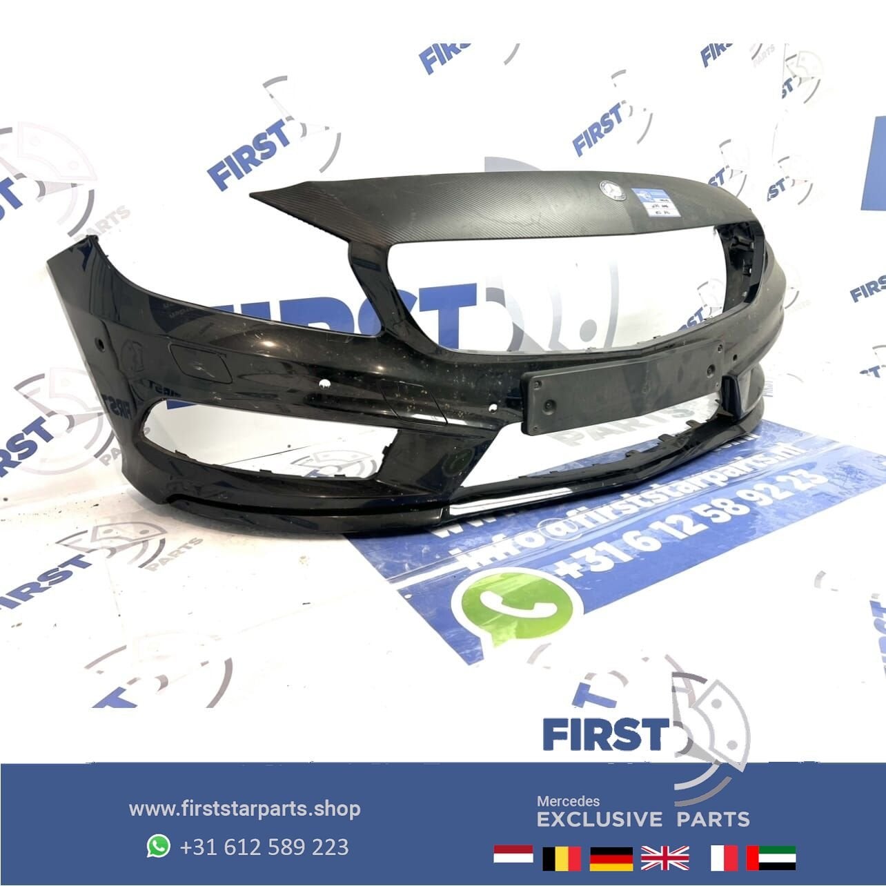 W176 AMG VOORBUMPER Mercedes A KLASSE 2013-2016 ZWART PDC/KO, Gebruikt, -, Voor, Ophalen of Verzenden