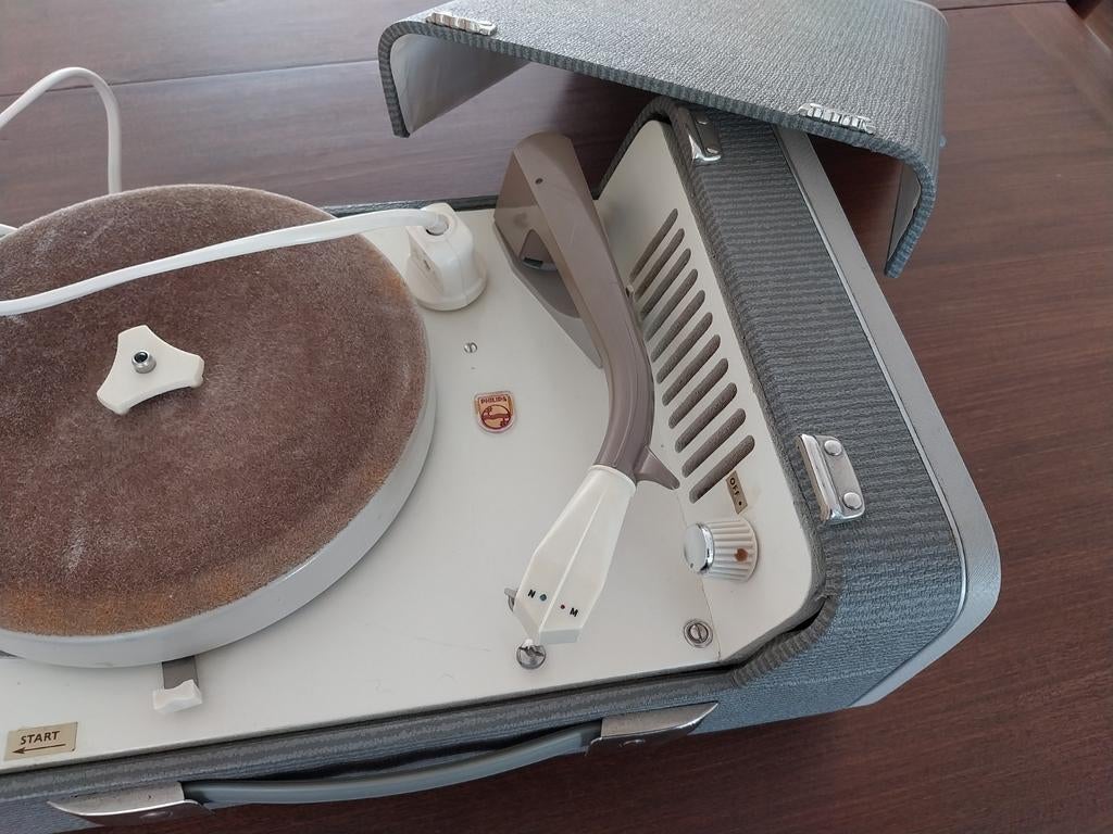 Draagbare platenspeler jaren '60, Ophalen, Philips, Gebruikt, Pitch-regelaar
