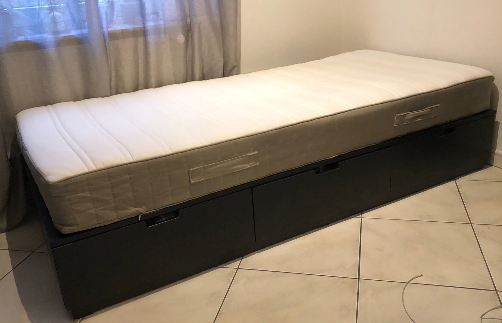 Lit IKEA NORDLI 90x200, Comme neuf, Enlèvement, 200 cm, Bois