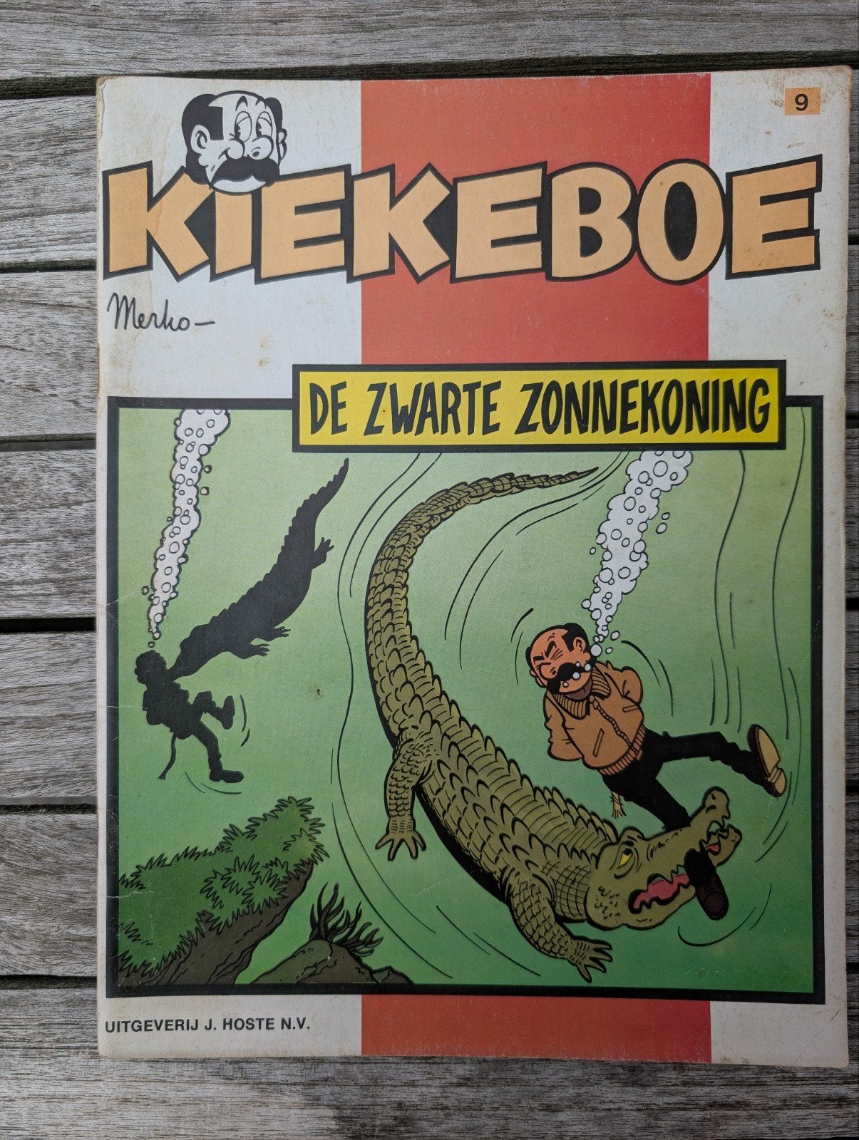 Kiekeboe 9 - De zwarte Zonnekoning (1e druk 1980 - Hoste), Gelezen, Merho - kiekeboe, Eén stripboek, Ophalen of Verzenden