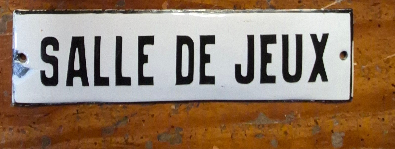 enseigne de salle de jeux en émail antique en français, Enlèvement ou Envoi