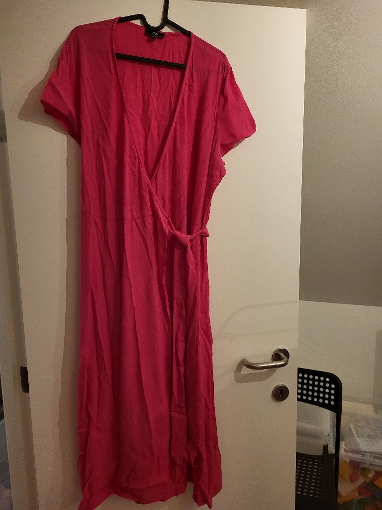 Roze wikkeljurk C&A, Kleding | Dames, Maat 42/44 (L), Ophalen of Verzenden, Knielengte, Roze