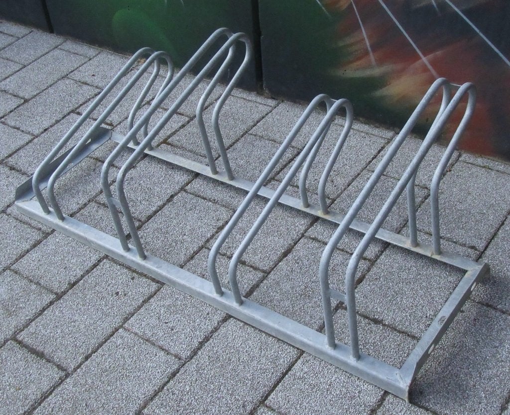 Fietsenrek Fietsbeugel 4 fietsen Staal Zilver Extra Zwaar, Enlèvement, Utilisé