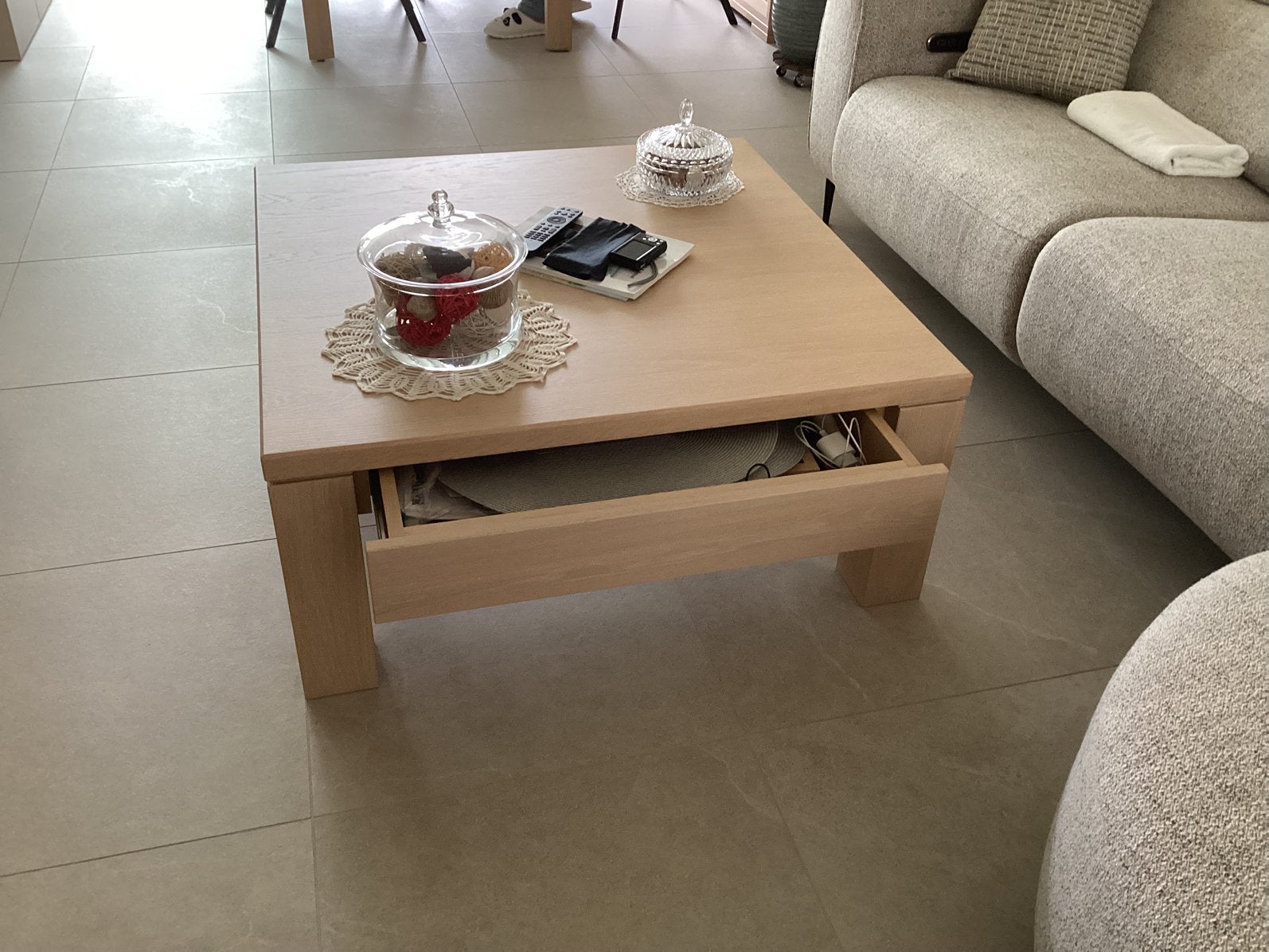 Eiken salontafel, Huis en Inrichting, Tafels | Salontafels, Ophalen, Zo goed als nieuw