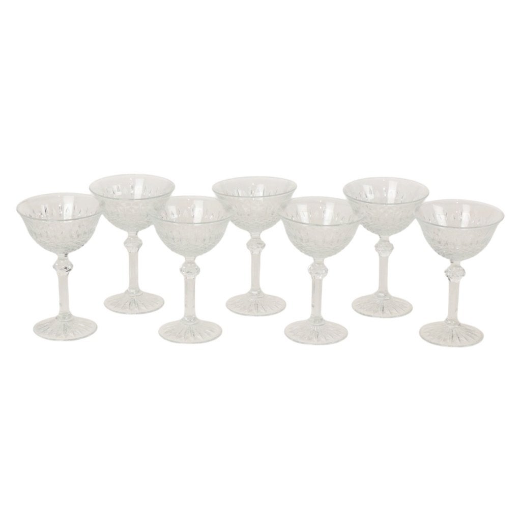 Set van 7 Kristallen Champagne Glazen Regency Fidenza, Enlèvement ou Envoi