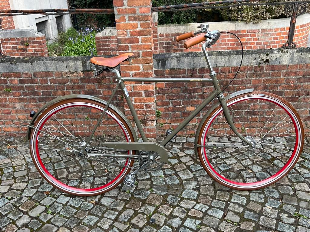 Exclusieve Achielle bike, groene herenfietsen, rode velgen, Ophalen, Zo goed als nieuw, Versnellingen