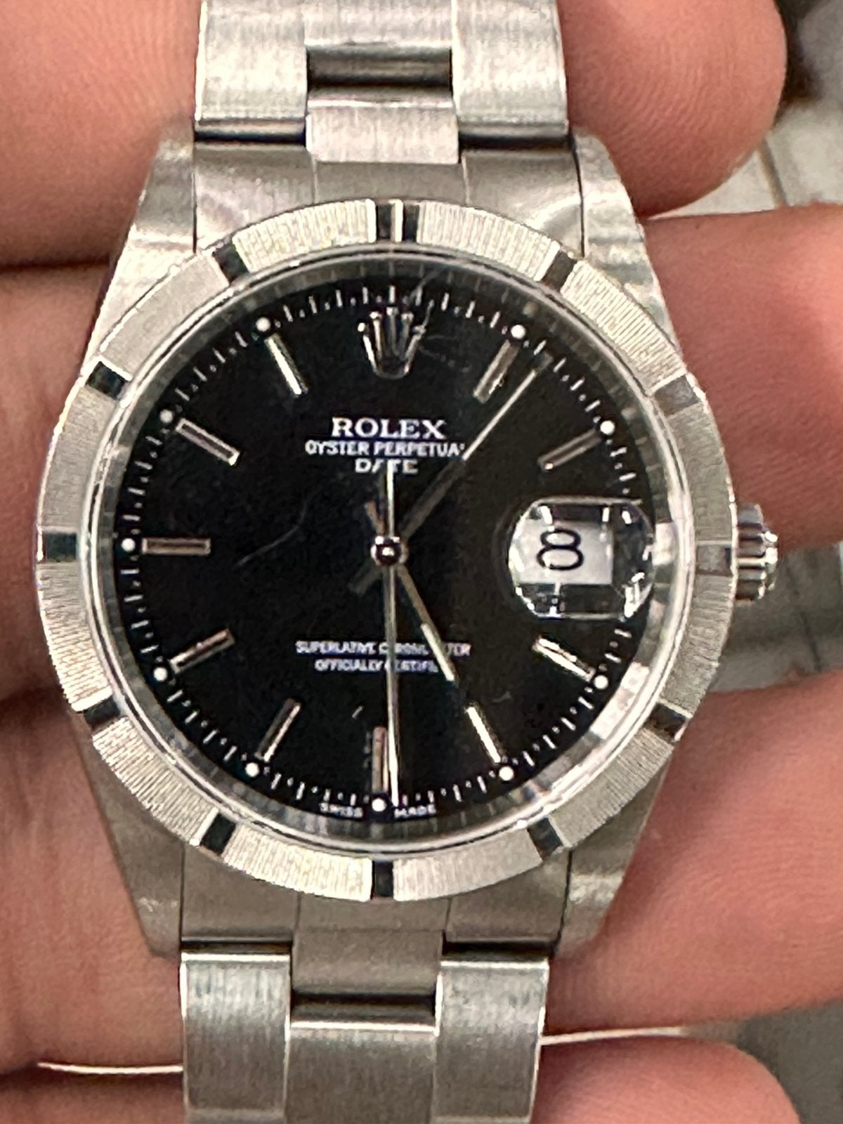 Rolex oyster perpetual date, Montre-bracelet, Rolex, Cuir, Acier