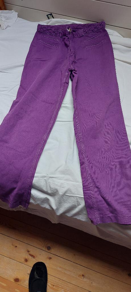 katoenen vintage broek, Paars, Lang, Gedragen, Ophalen