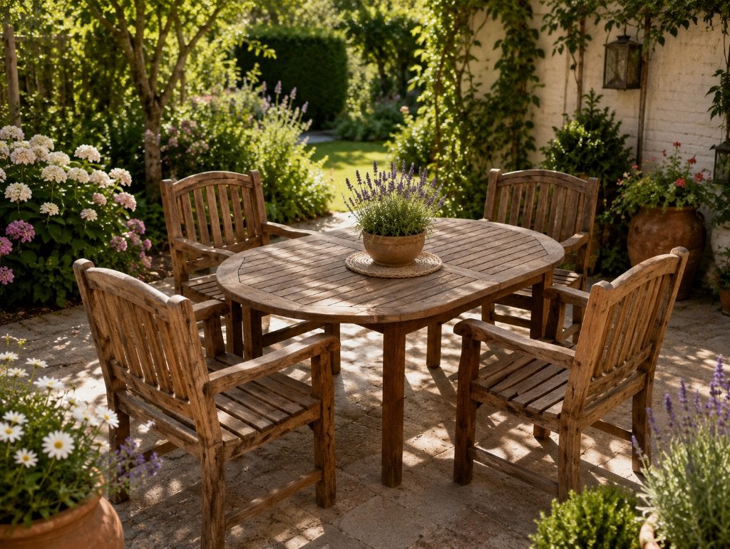 eiken tuinstel "collection bois le duc", Tuin en Terras, Ophalen, 4 zitplaatsen, Gebruikt, Hardhout