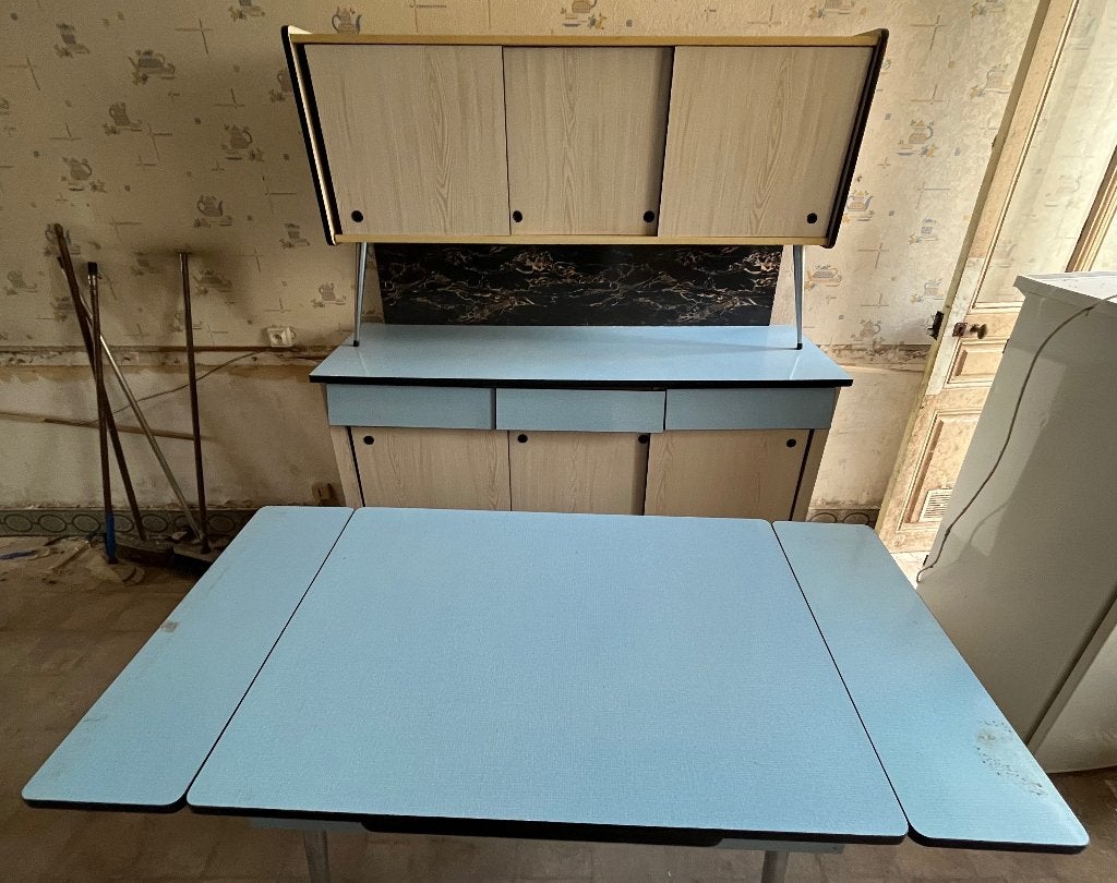 Vintage Formica dressoir en tafel, Ophalen