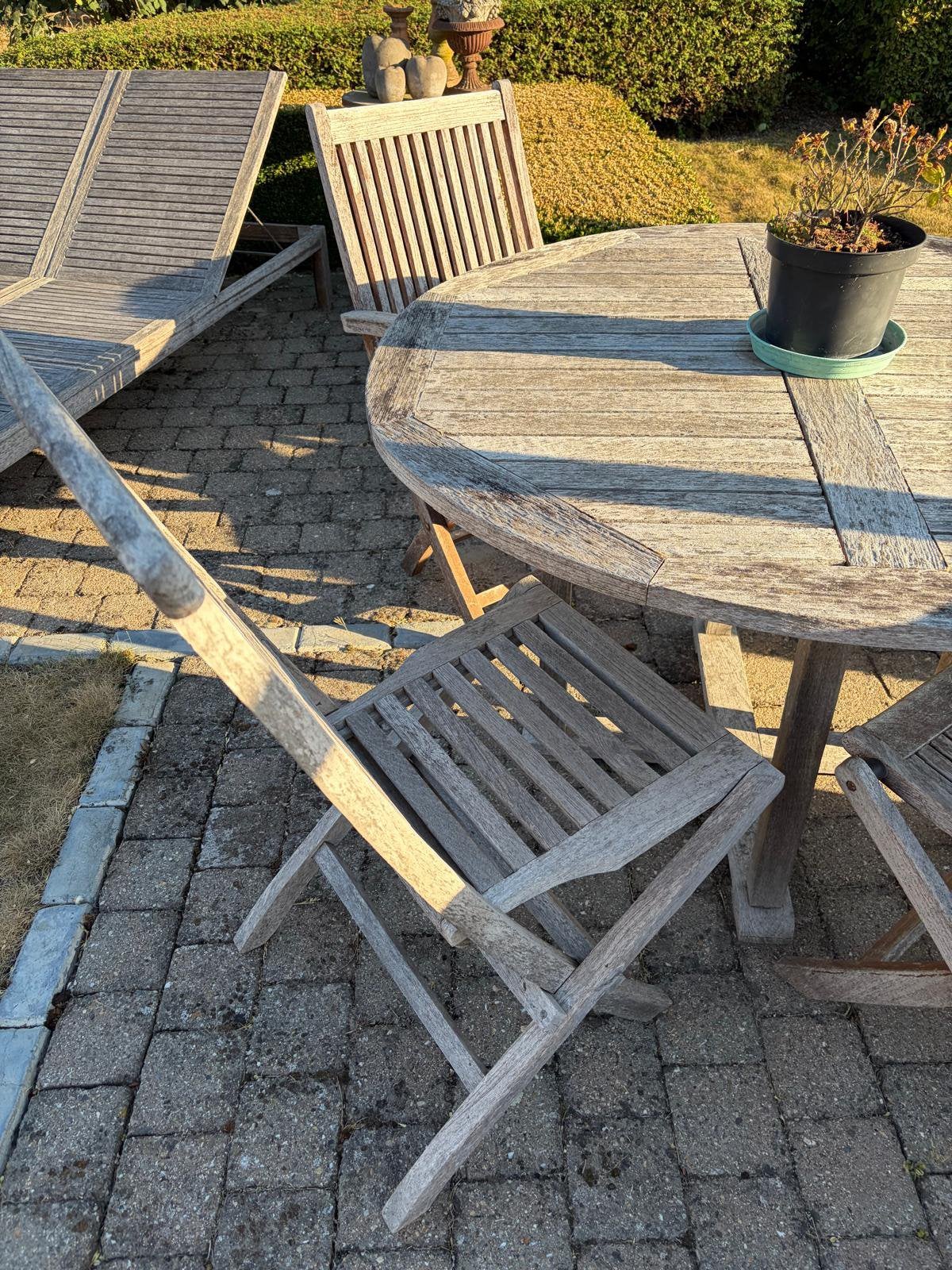 Houten tuinstoelen, Tuin en Terras, Ophalen, Gebruikt, Meer dan 8 zitplaatsen, Stoel
