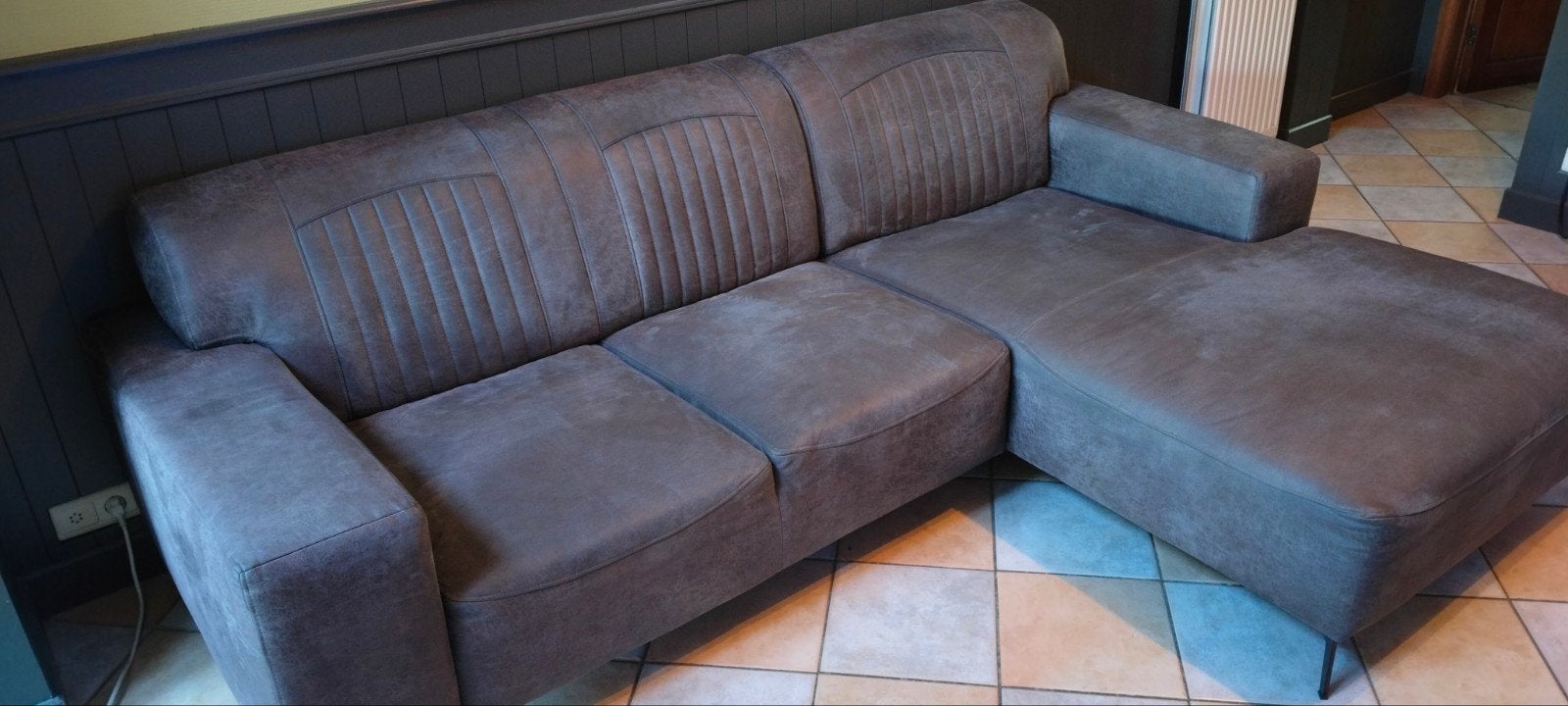 Canapé d'angle en cuir, Enlèvement, Utilisé, Cuir