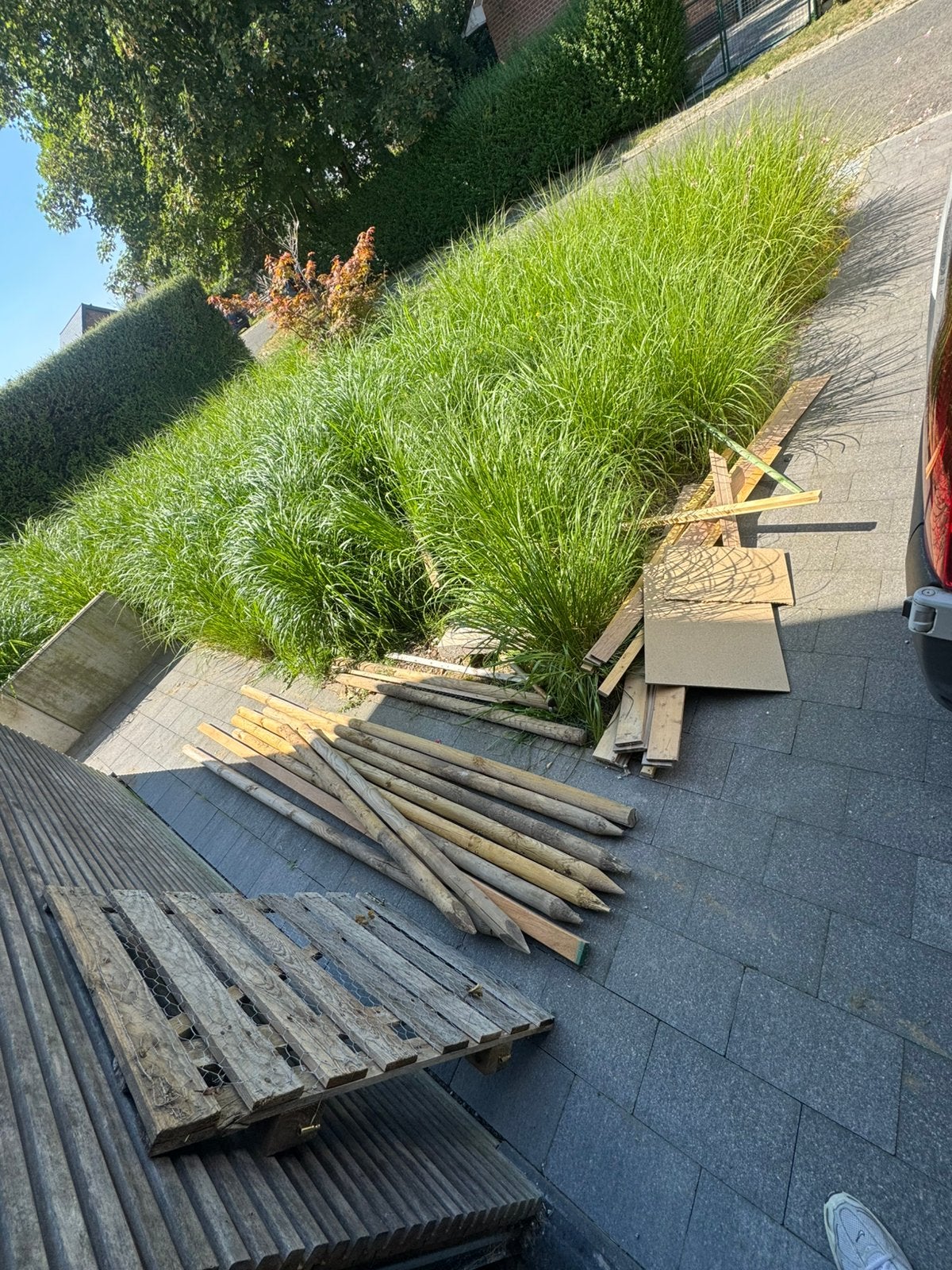 Omheinings palen - brandhout - hekje, Doe-het-zelf en Bouw, Hout en Planken, Ophalen, Gebruikt