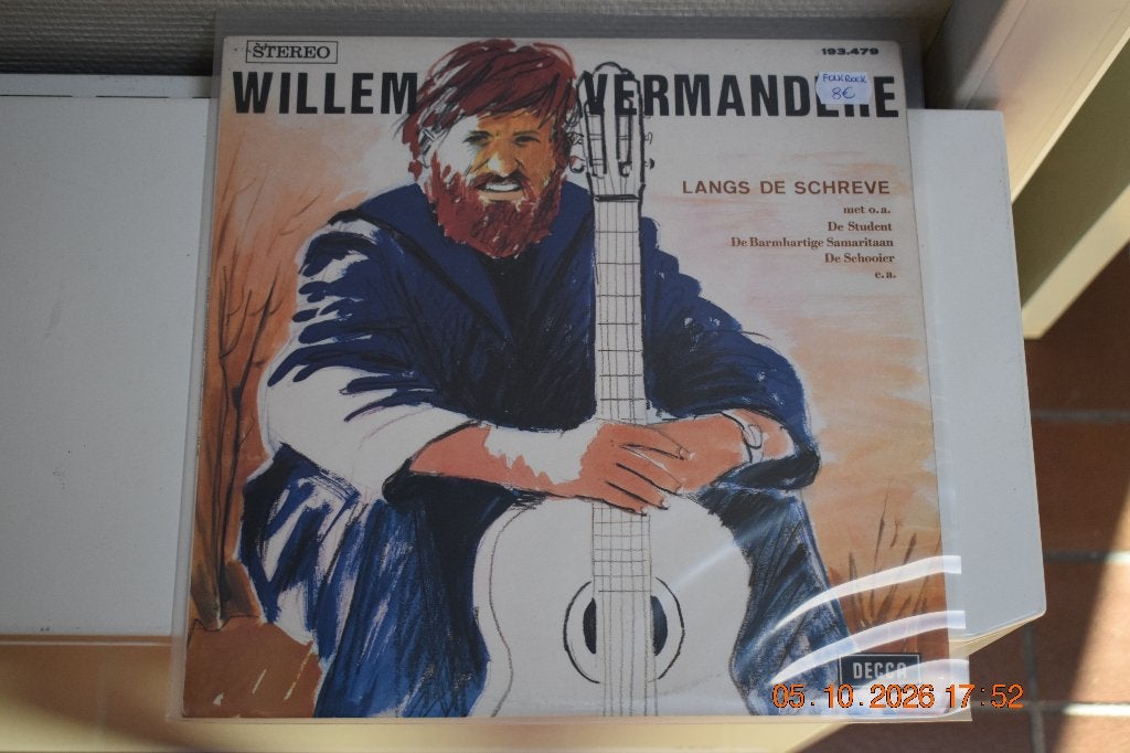 LP : Willem Vermandere - Langs de Schreve, LP, Gebruikt, Ophalen of Verzenden, Beschermende buitenhoes
