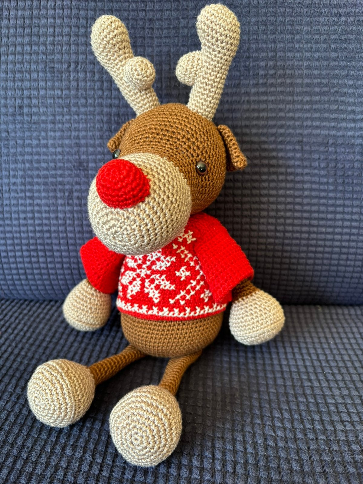 Zelfgehaakte knuffel Rendier, Kinderen en Baby's, Speelgoed | Knuffels en Pluche, Ophalen of Verzenden, Nieuw, Handgemaakt