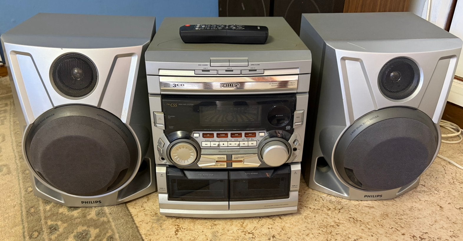 Philips Stereo hifi FW-C55/22 75W radio casette aux, Audio, Tv en Foto, Stereoketens, Ophalen, Gebruikt, Tuner of Radio, Philips