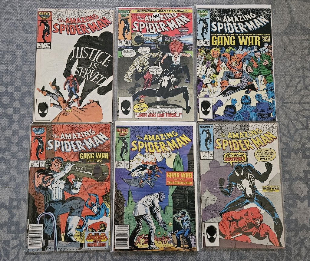 the Amazing Spider-Man (vol.1) #278 & 283-287 (1986), Enlèvement ou Envoi, Utilisé, Plusieurs comics, Amérique