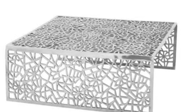 Table basse carrée en aluminium 87x87cm, Maison & Meubles, Tables | Tables de salon, Design, 50 à 100 cm, Enlèvement, 50 à 100 cm