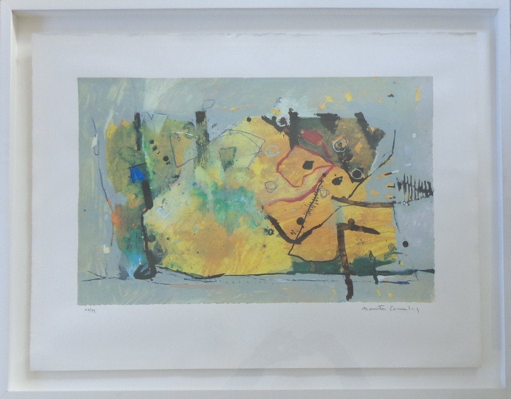 BENITI CORNELIS / ABSTRACTIE / KLEURZEEFDRUK / 71x90cm KADER, Avec verre, Enlèvement, Abstrait, Sérigraphie