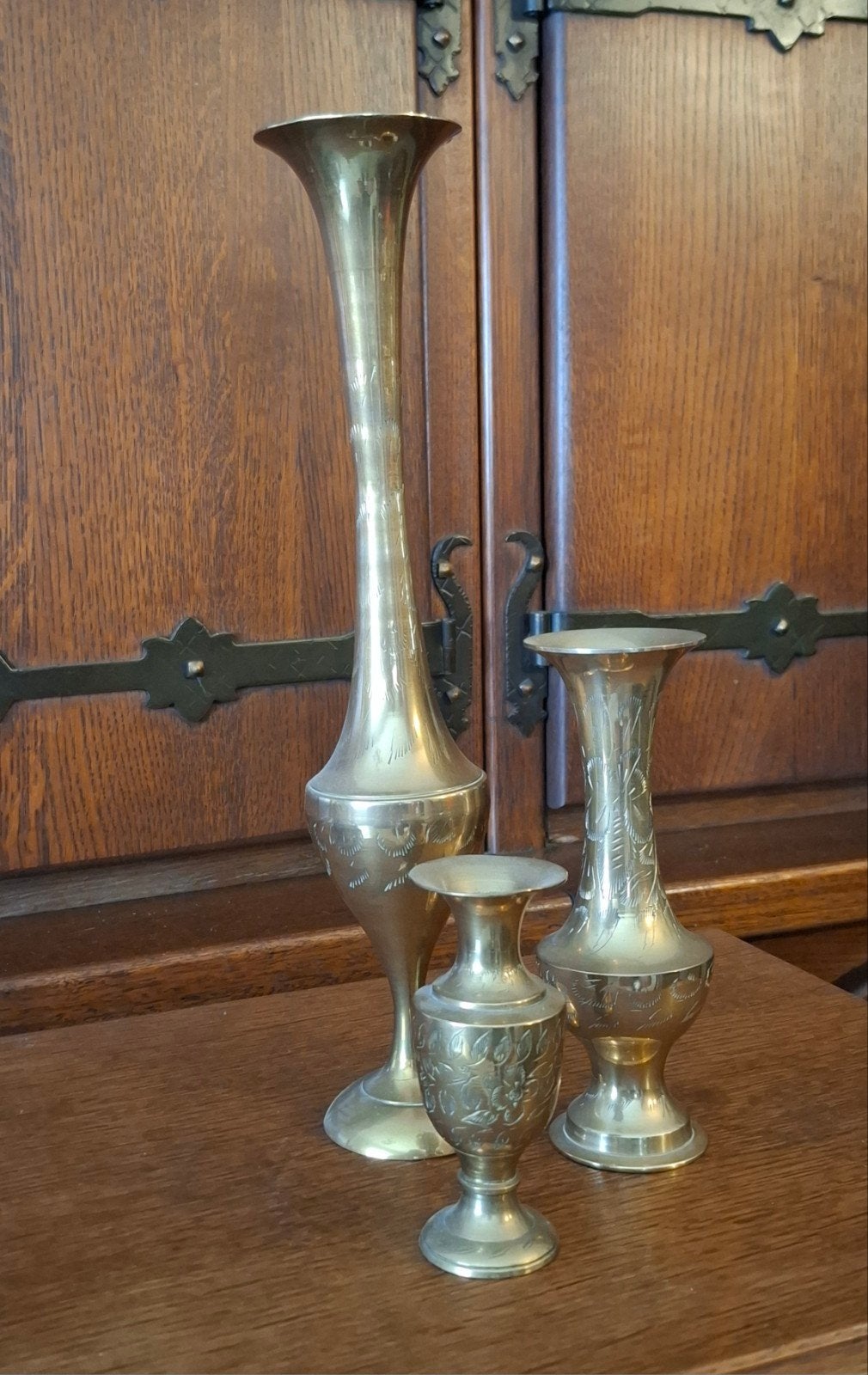 3 vintage koperen vazen, Antiek en Kunst, Ophalen, Koper