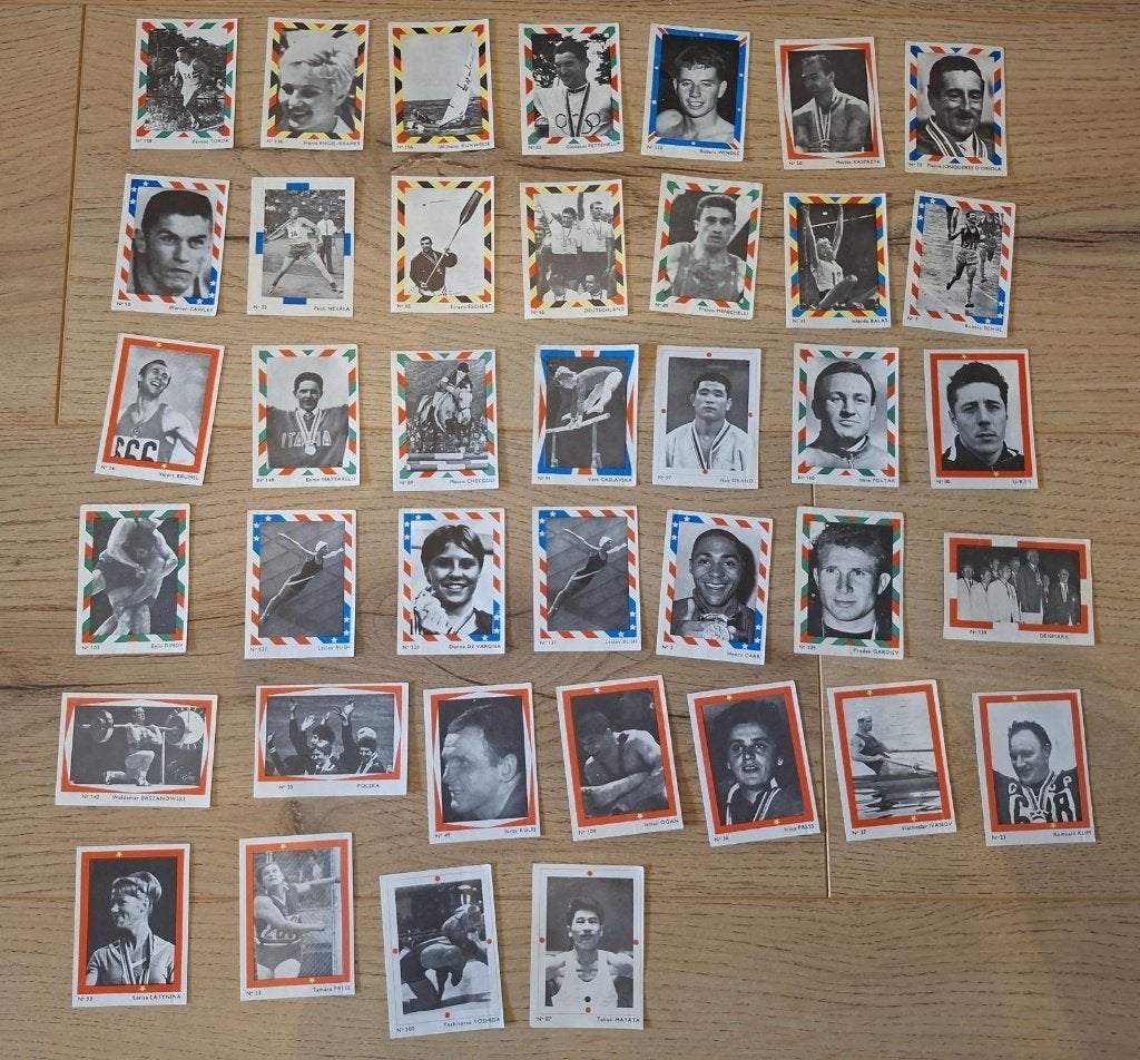 Lot vintage chromo's Olympische Spelen Tokio 1964, Hobby en Vrije tijd, Ophalen of Verzenden, Zo goed als nieuw, Meerdere plaatjes