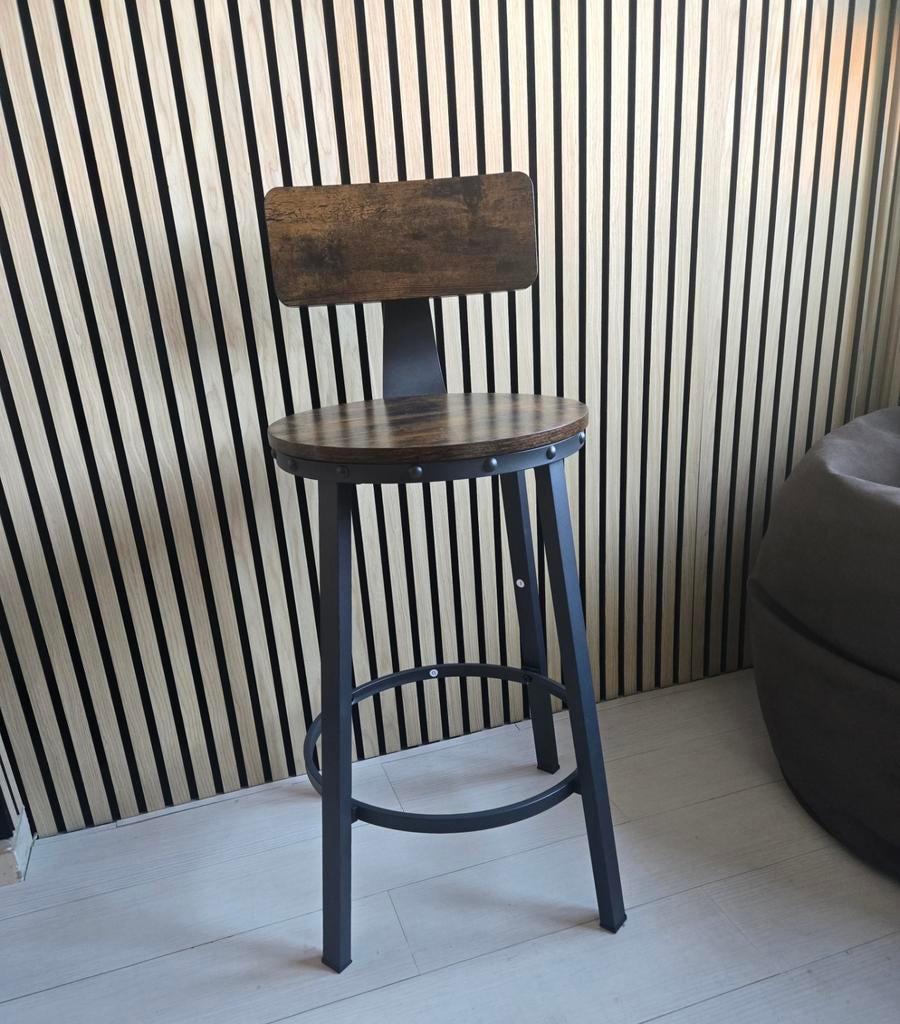 6 tabourets de bar - chaises hautes pour ilôt central, Huis en Inrichting, Stoelen, Hout, Metaal, Ophalen