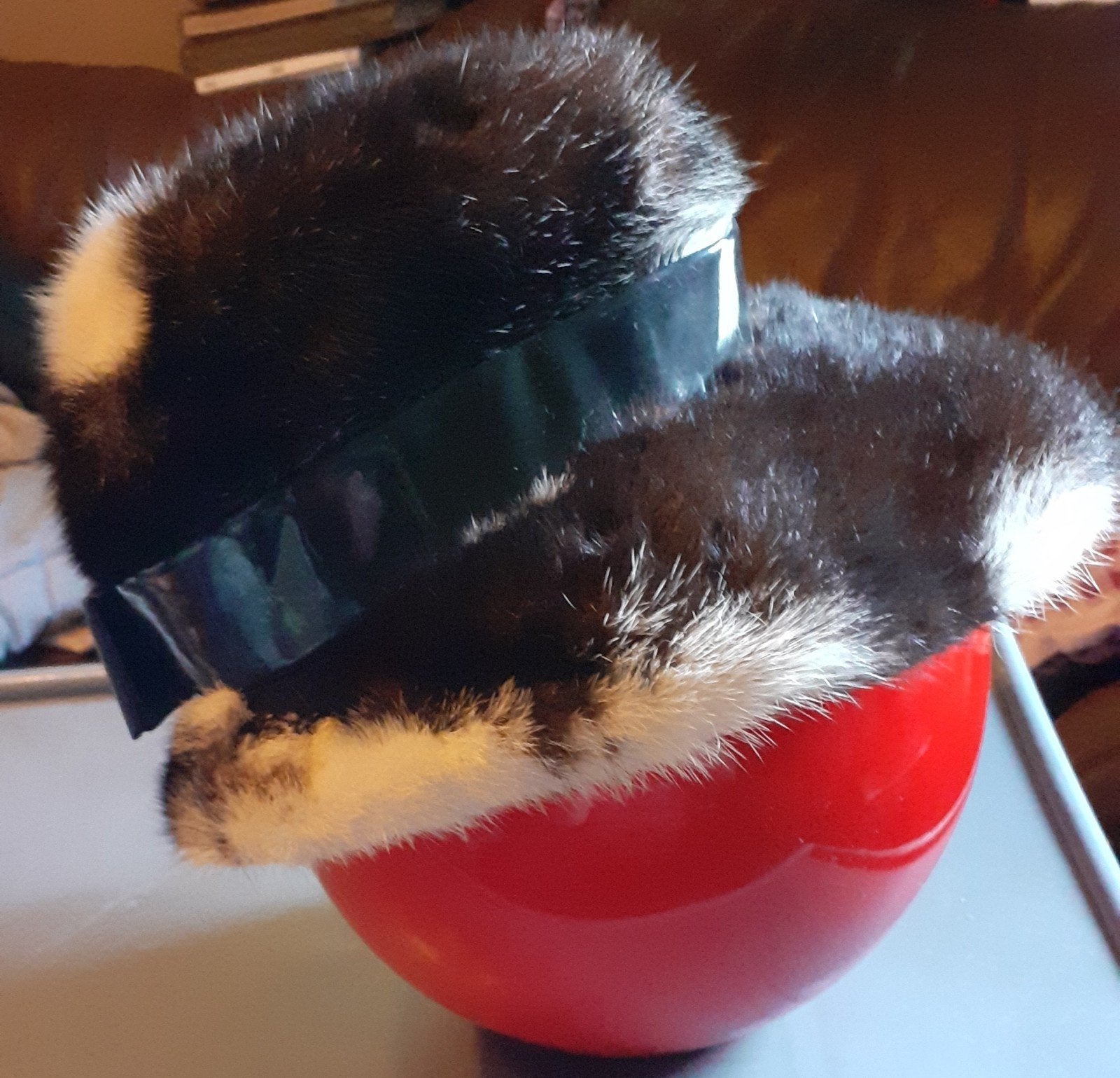chapeau hivers  femme en fourrure modèle avec visière avant, Enlèvement ou Envoi, Porté, Chapeau