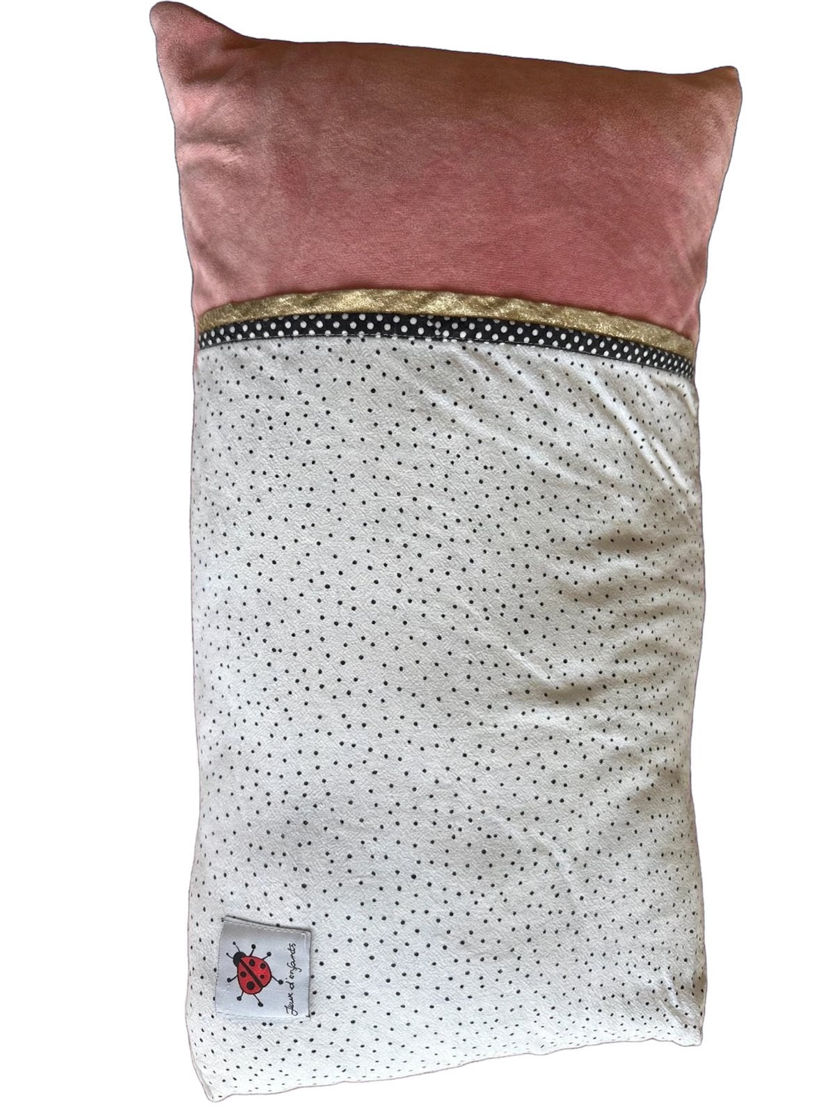 Coussin déco bébé/enfant - rose poudré + pois - 40x60cm, Enfants & Bébés, Chambre d'enfant | Linge de lit, Enlèvement ou Envoi